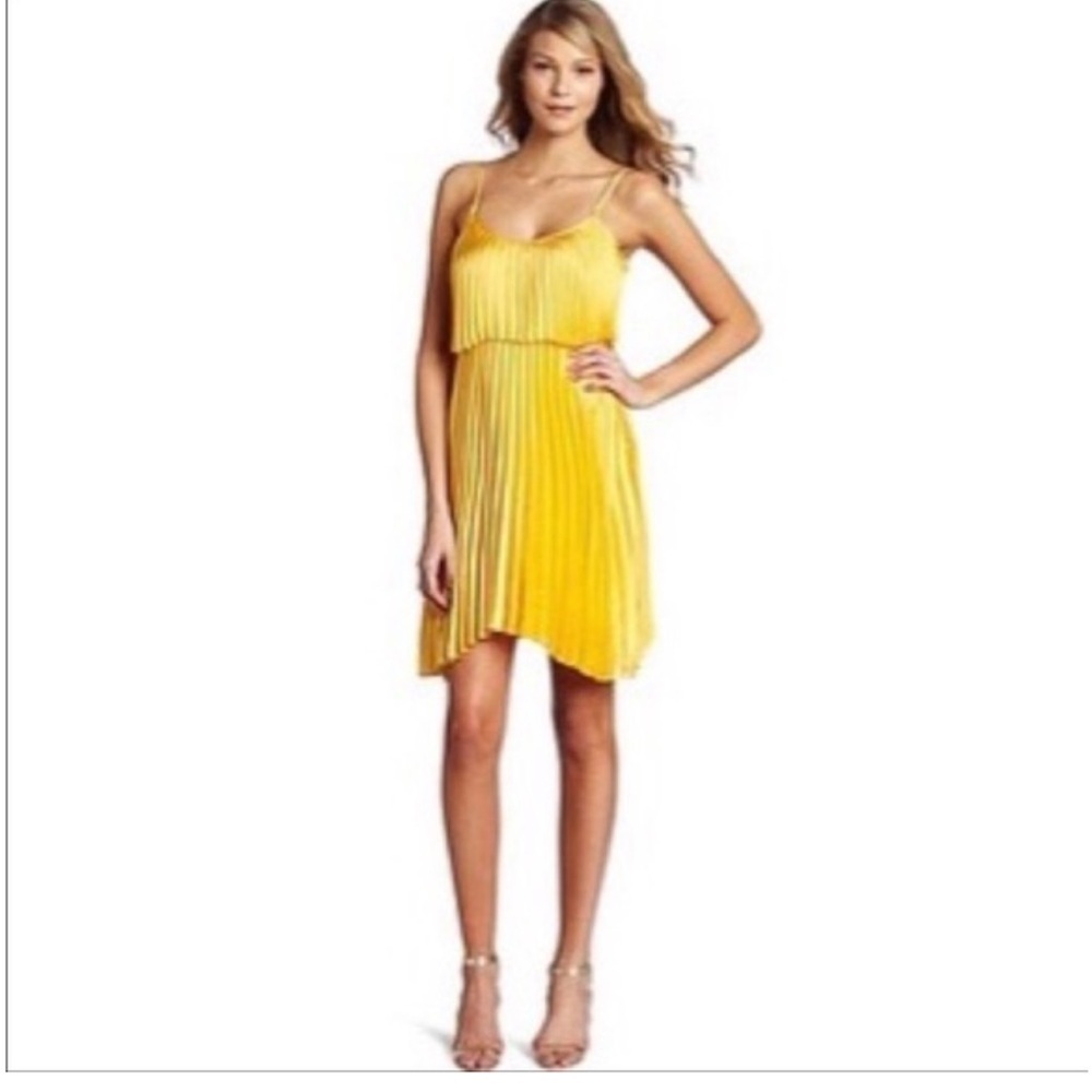 Beautiful Laundry Pleated Yellow Dress